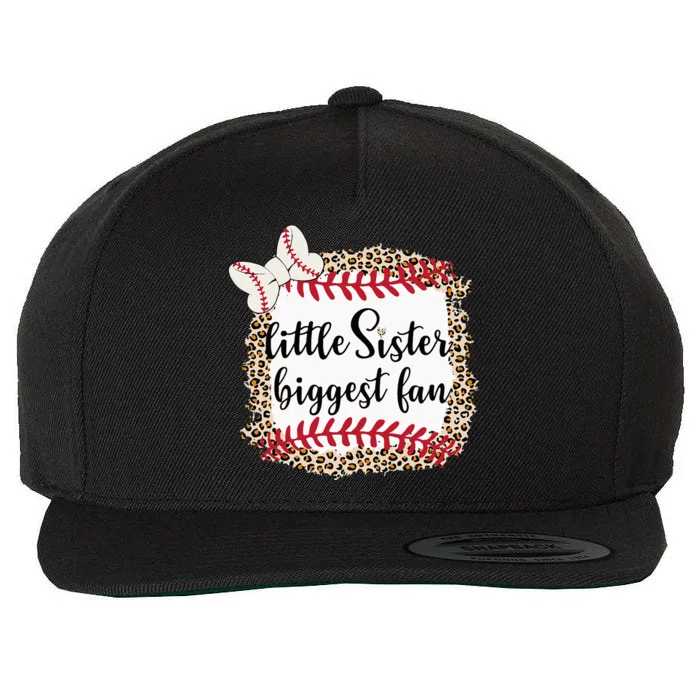 Baseball Little Sister Biggest Fan For Baseball Player Wool Snapback Cap