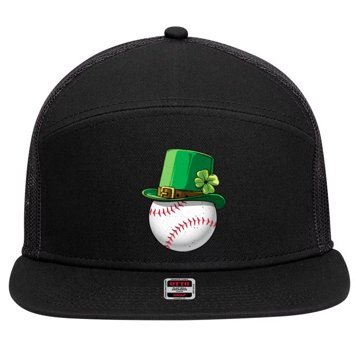 Baseball Leprechaun St Patricks Day Gift For Boy Girl 7 Panel Mesh Trucker Snapback Hat