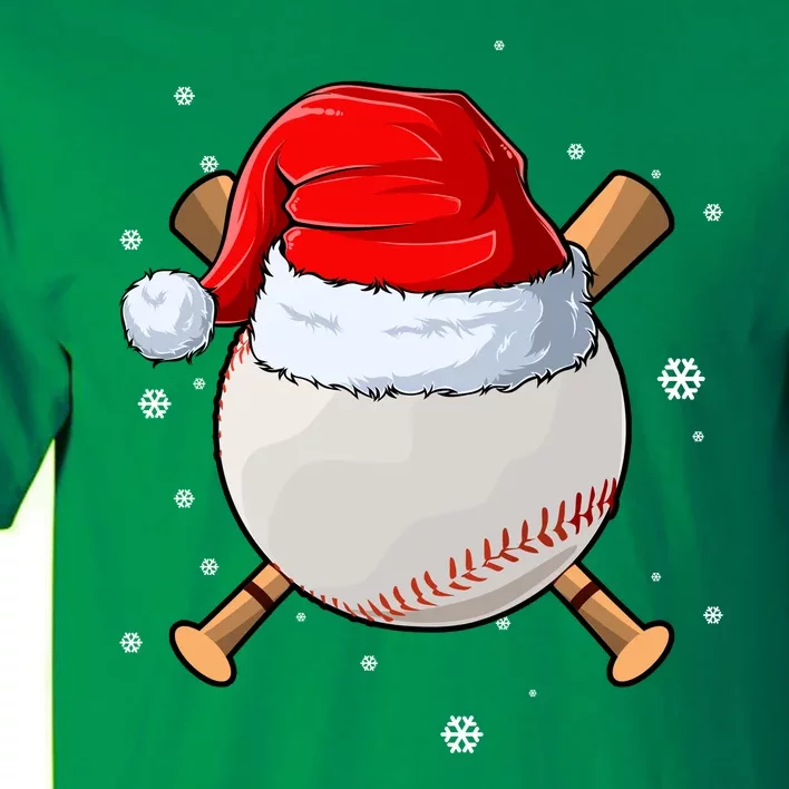 Baseball Lover Santa Christmas Holiday Tall T-Shirt