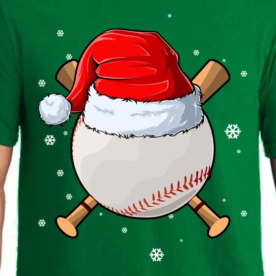 Baseball Lover Santa Christmas Holiday Pajama Set