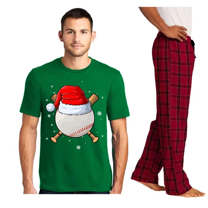 Baseball Lover Santa Christmas Holiday Pajama Set