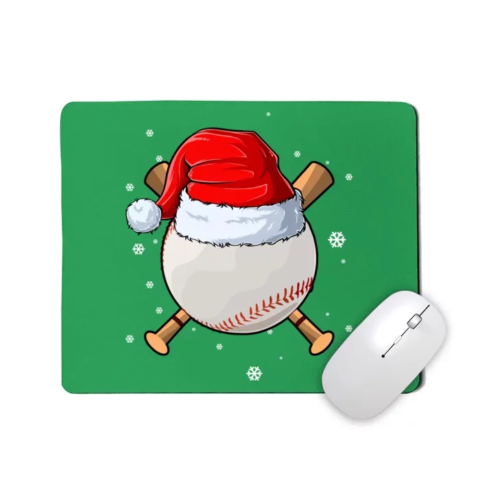 Baseball Lover Santa Christmas Holiday Mousepad