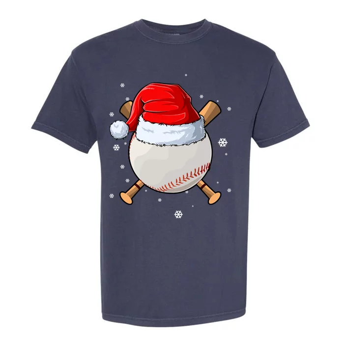 Baseball Lover Santa Christmas Holiday Garment-Dyed Heavyweight T-Shirt