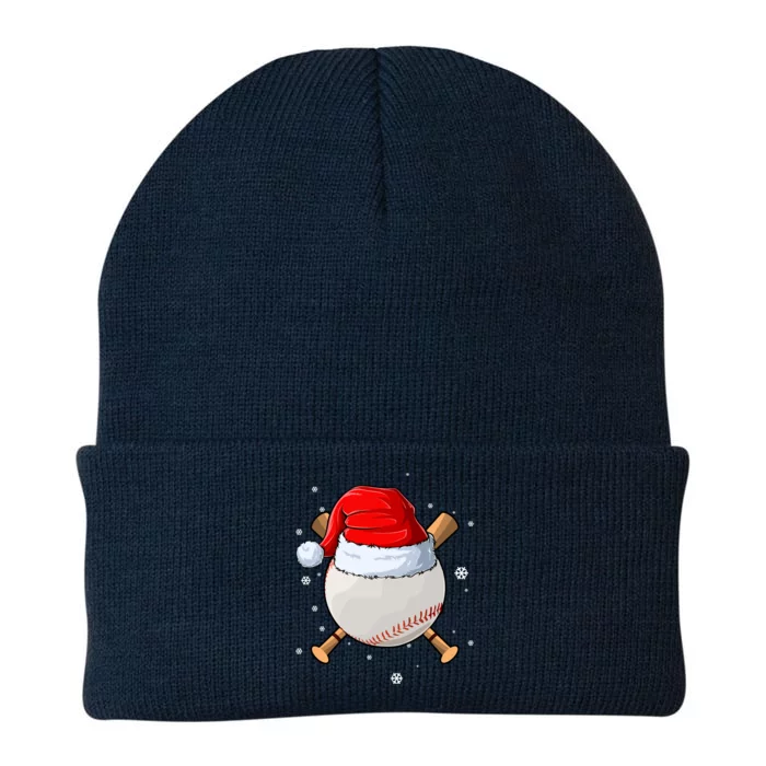 Baseball Lover Santa Christmas Holiday Knit Cap Winter Beanie