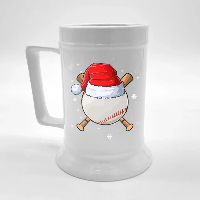 Baseball Lover Santa Christmas Holiday Front & Back Beer Stein