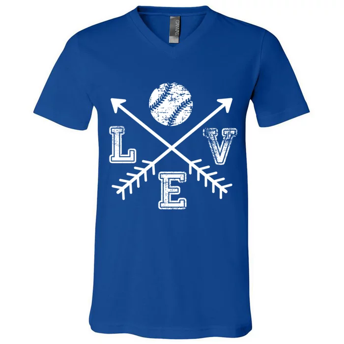 Baseball Love Sport Arrow Gift V-Neck T-Shirt