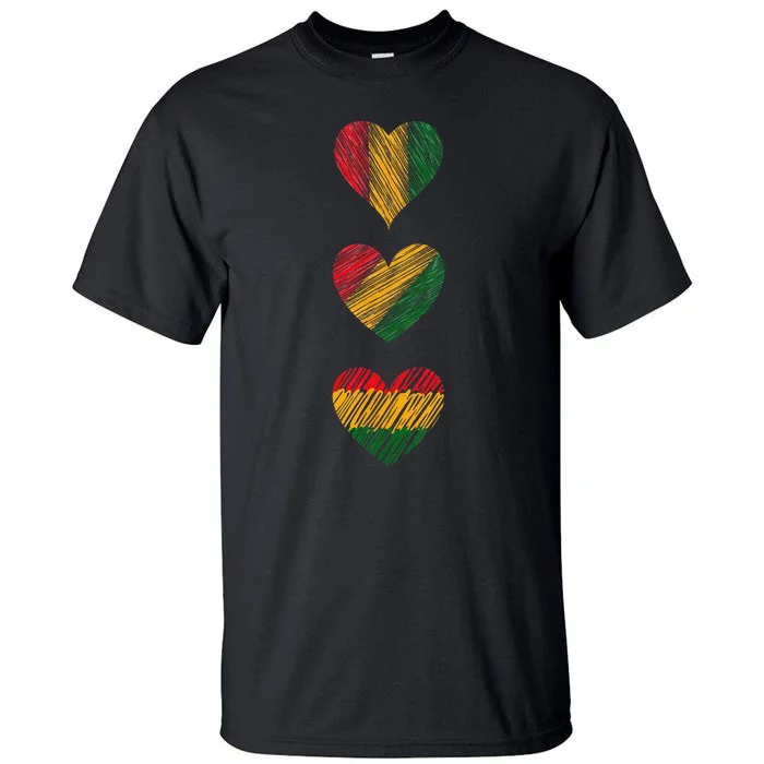 Black Love Soulful Couples Matching African Pride Colors Tall T-Shirt