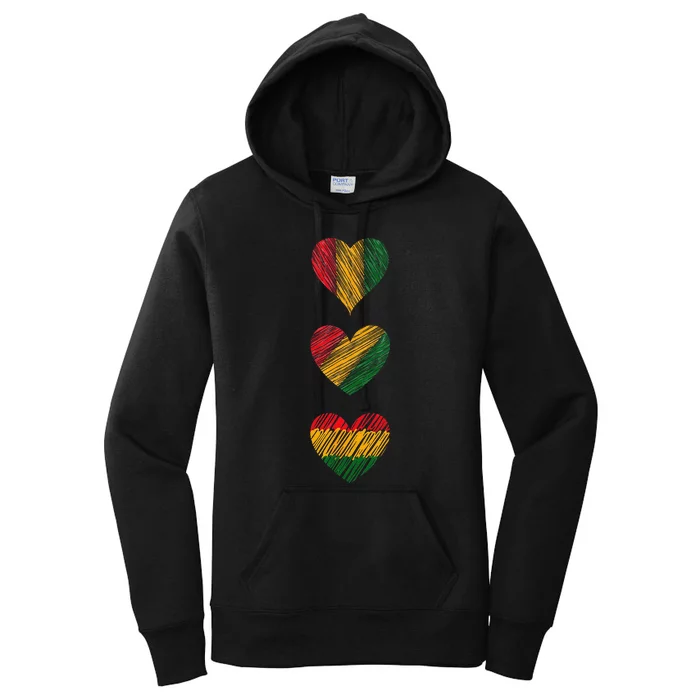 Black Love Soulful Couples Matching African Pride Colors Women's Pullover Hoodie