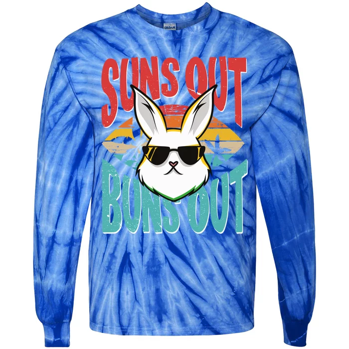 Bunny Lover Suns Out Buns Out Gift Tie-Dye Long Sleeve Shirt