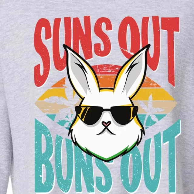 Bunny Lover Suns Out Buns Out Gift Cropped Pullover Crew