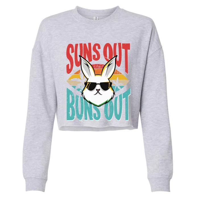 Bunny Lover Suns Out Buns Out Gift Cropped Pullover Crew