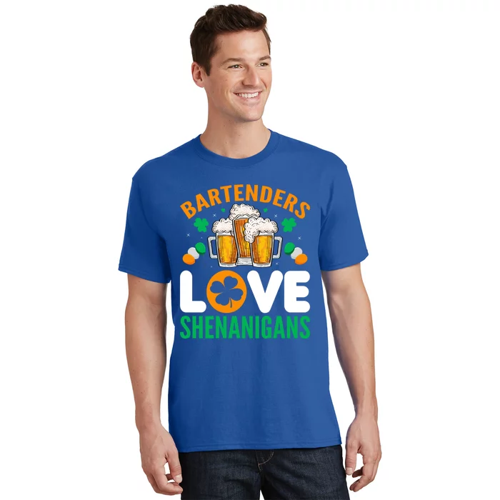 Bartenders Love Shenanigans Funny St Patricks Day Gift T-Shirt