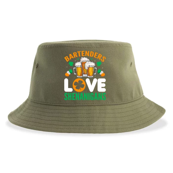 Bartenders Love Shenanigans Funny St Patricks Day Gift Sustainable Bucket Hat