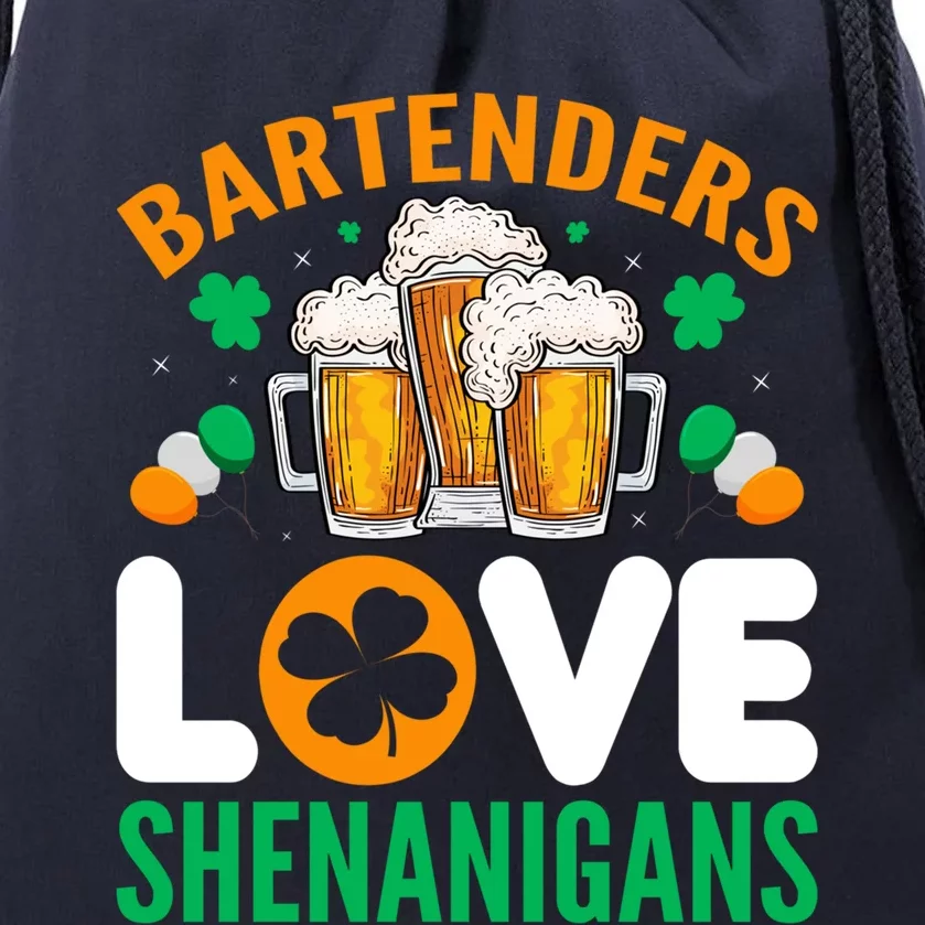 Bartenders Love Shenanigans Funny St Patricks Day Gift Drawstring Bag