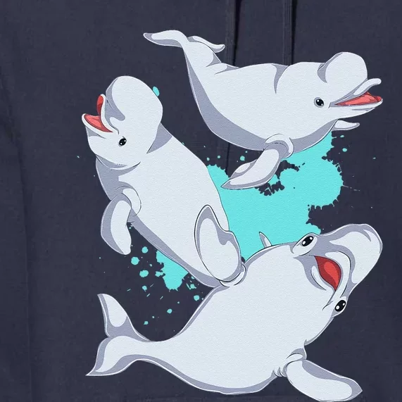 Beluga Lover Sea Creature Ocean Mammal Animal Beluga Whale Premium Hoodie