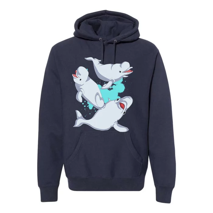 Beluga Lover Sea Creature Ocean Mammal Animal Beluga Whale Premium Hoodie