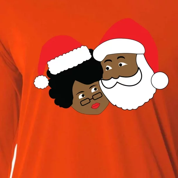 Black Loving Santa Claus And Mrs Claus Ethnic Christmas Meaningful Gift Cooling Performance Long Sleeve Crew