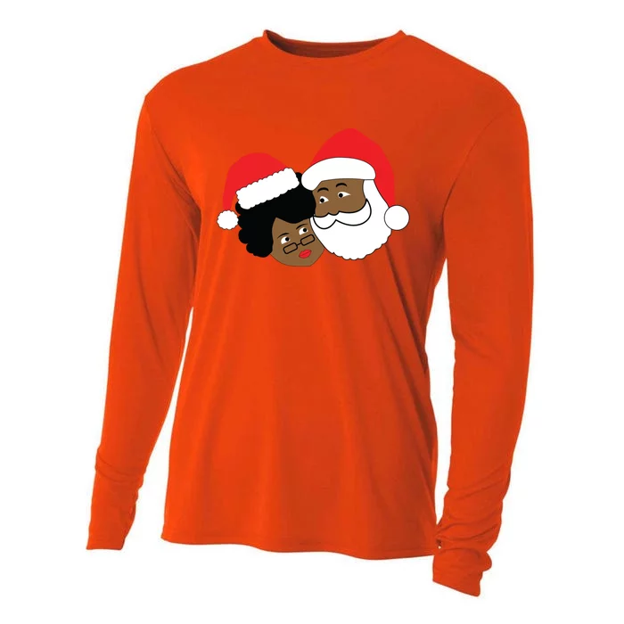 Black Loving Santa Claus And Mrs Claus Ethnic Christmas Meaningful Gift Cooling Performance Long Sleeve Crew