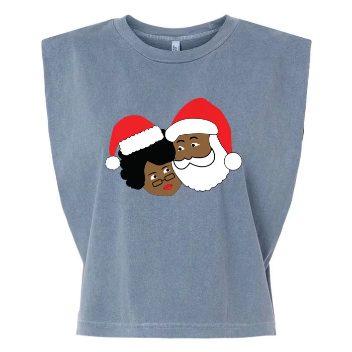 Black Loving Santa Claus And Mrs Claus Ethnic Christmas Meaningful Gift Garment-Dyed Women's Muscle Tee