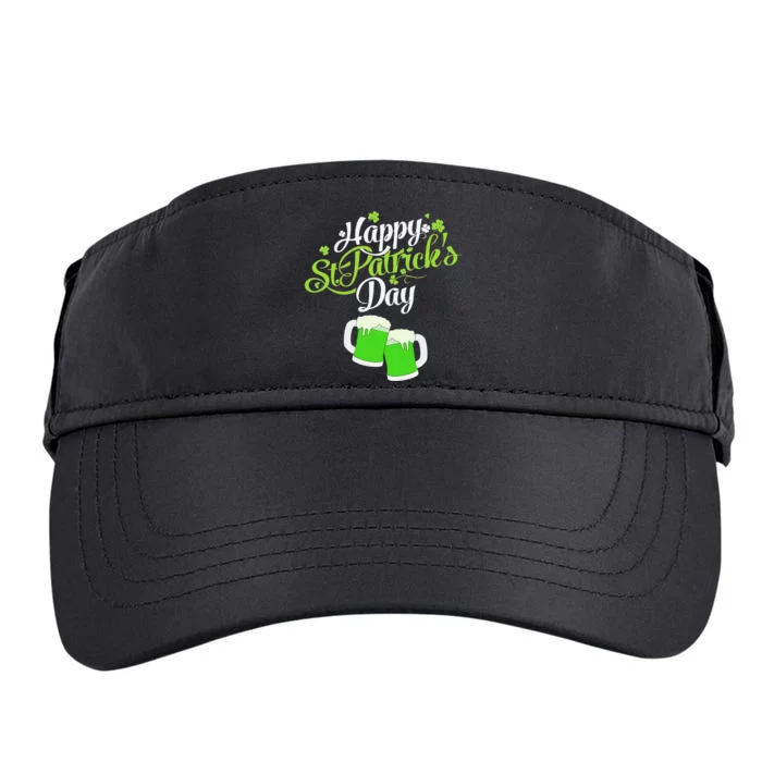 Beer Lucky Shamrock Happy St Patricks Day Green Adult Drive Performance Visor