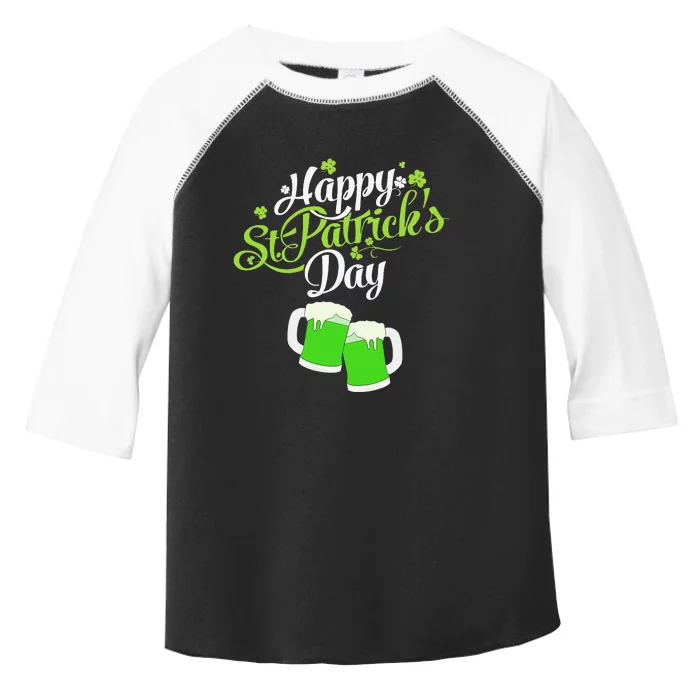 Beer Lucky Shamrock Happy St Patricks Day Green Toddler Fine Jersey T-Shirt