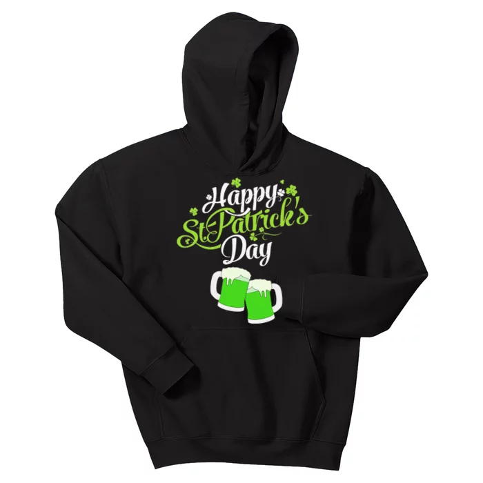 Beer Lucky Shamrock Happy St Patricks Day Green Kids Hoodie