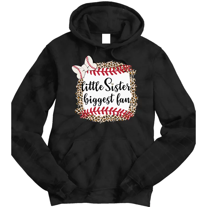 Baseball Little Sister Biggest Fan For Baseball Player Tie Dye Hoodie