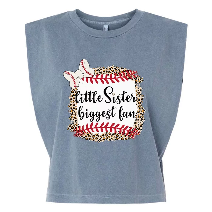 Baseball Little Sister Biggest Fan For Baseball Player Garment-Dyed Women's Muscle Tee