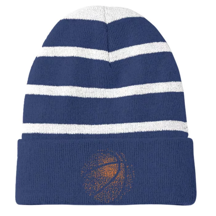 Basketball Lovers Sport Striped Beanie with Solid Band