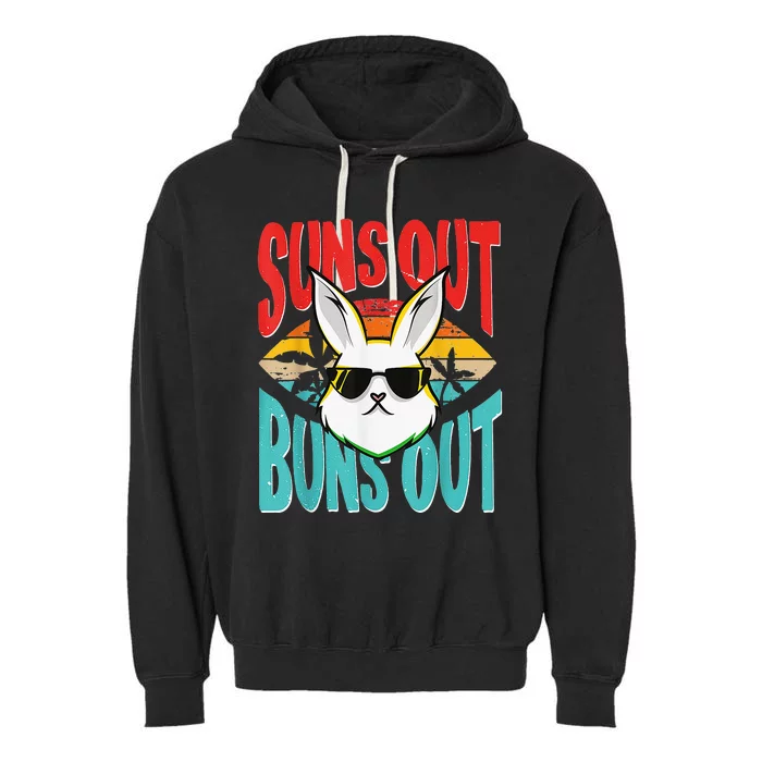 Bunny Lover Suns Out Buns Out Garment-Dyed Fleece Hoodie