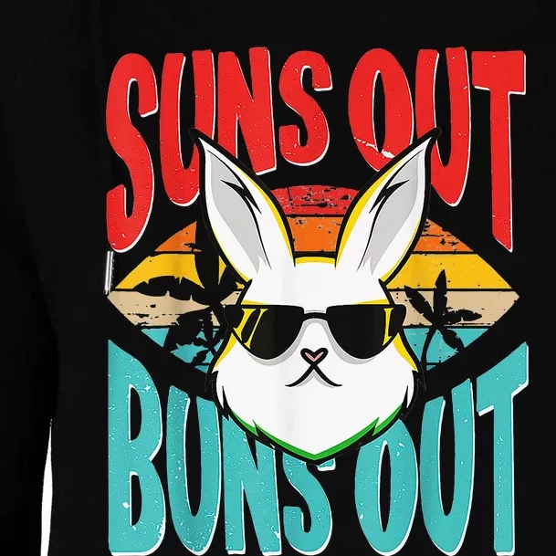 Bunny Lover Suns Out Buns Out Womens Funnel Neck Pullover Hood