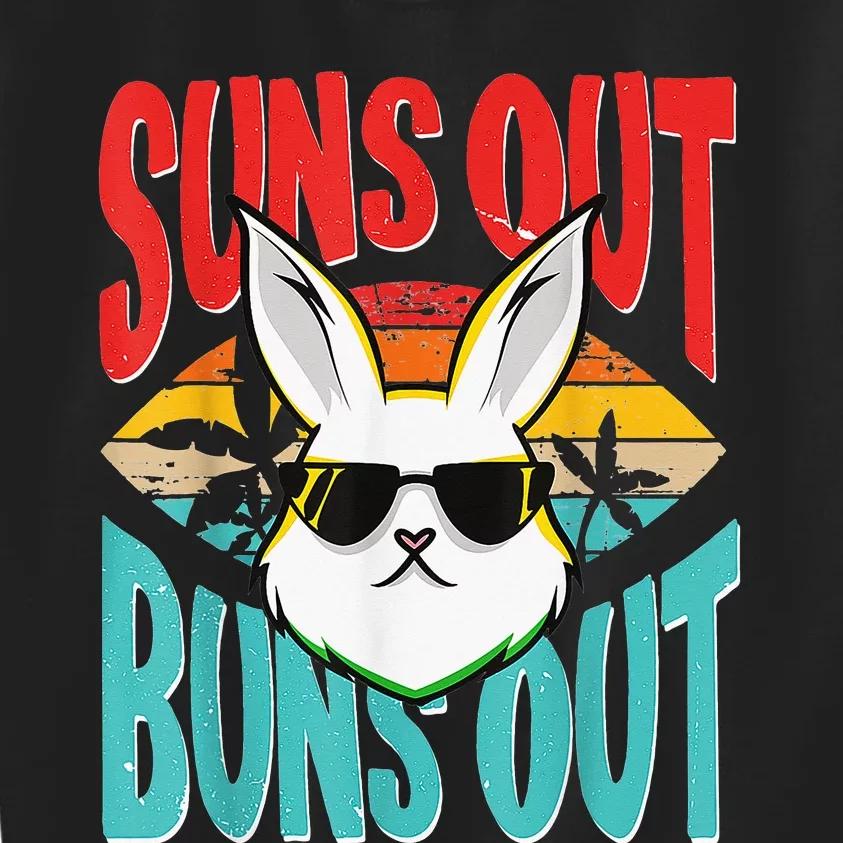 Bunny Lover Suns Out Buns Out Kids Sweatshirt