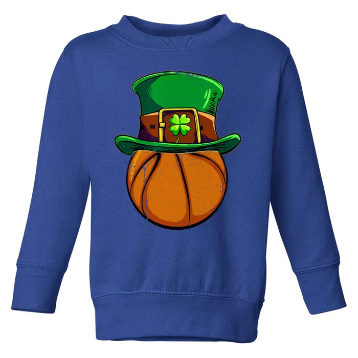 Basketball Leprechaun Shamrock Irish St Patricks Day Gift Toddler Sweatshirt