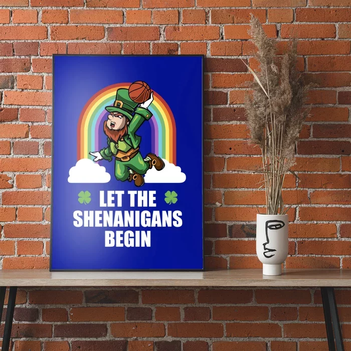 Basketball Leprechaun Shenanigans Funny St Patricks Day Gift Poster