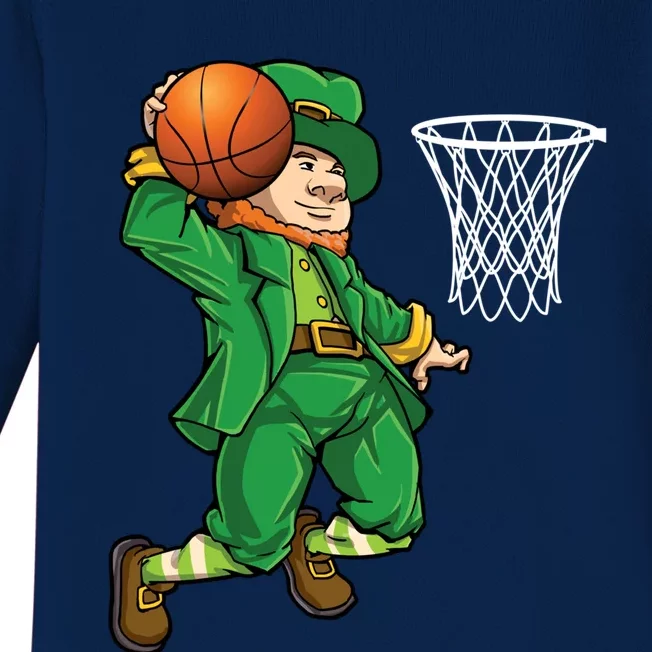 Basketball Leprechaun St Patricks Day Sports Meaningful Gift Baby Long Sleeve Bodysuit