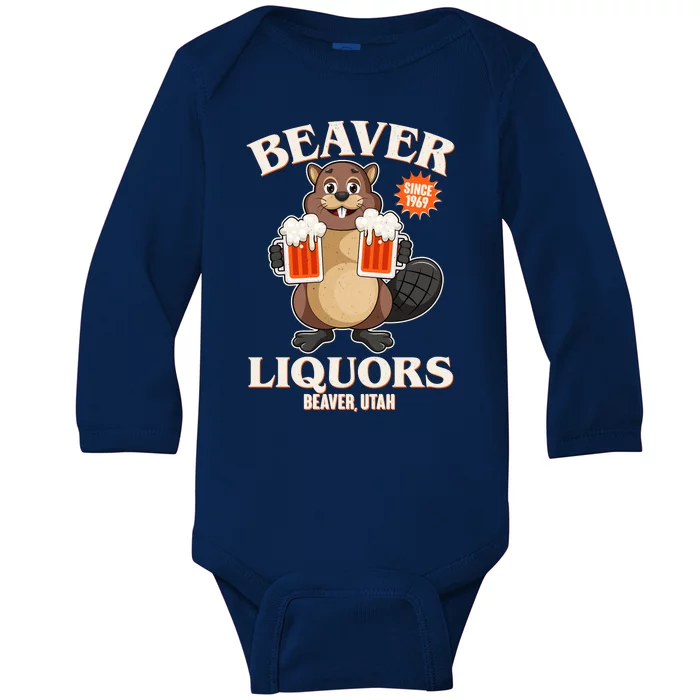 Beaver Liquors Since 1969 Beaver Utah Baby Long Sleeve Bodysuit