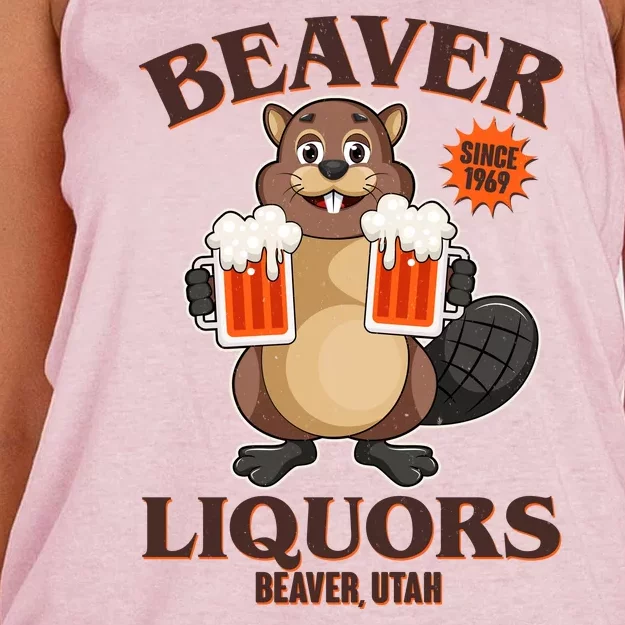 Beaver Liquors Since 1969 Beaver Utah Women's Knotted Racerback Tank