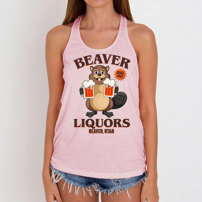 Beaver Liquors Since 1969 Beaver Utah Women's Knotted Racerback Tank