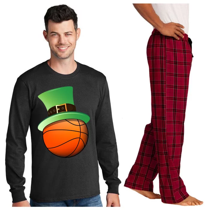 Basketball Leprechaun St Patricks Day Gift Long Sleeve Pajama Set