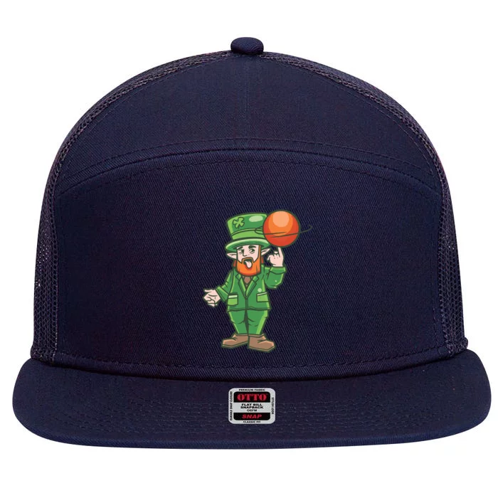 Basketball Leprechaun St Patrick's Day Irish Cool Gift 7 Panel Mesh Trucker Snapback Hat