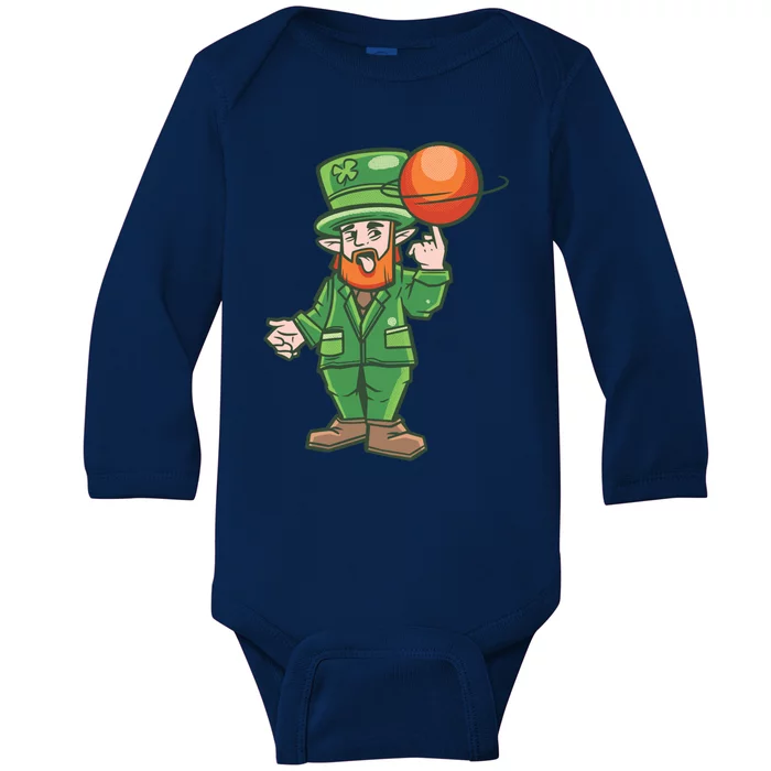 Basketball Leprechaun St Patrick's Day Irish Cool Gift Baby Long Sleeve Bodysuit