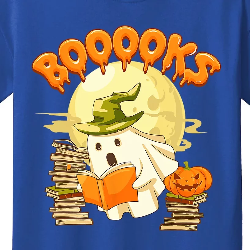 Books Lover Spooky Ghost Reading Book Halloween Costume Funny Gift Kids T-Shirt