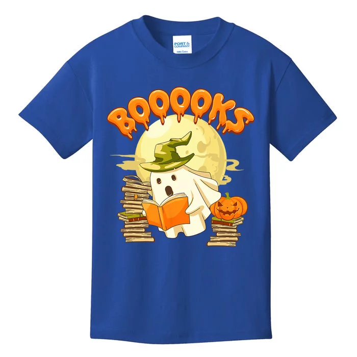 Books Lover Spooky Ghost Reading Book Halloween Costume Funny Gift Kids T-Shirt