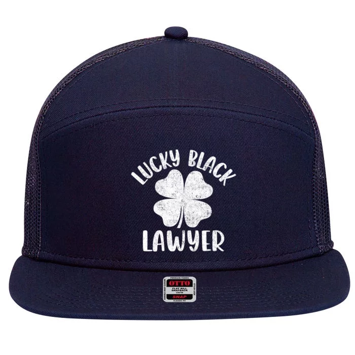 Black Lawyer St Patrick's Day African American Attorney Cute Gift 7 Panel Mesh Trucker Snapback Hat