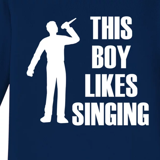 Boy Likes Singing Voice Coach Music Teacher Gift Baby Long Sleeve Bodysuit