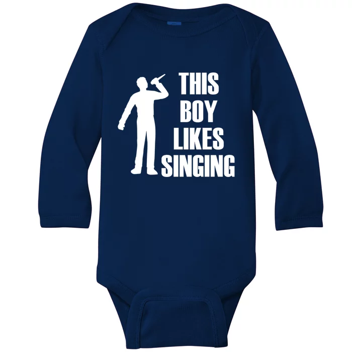 Boy Likes Singing Voice Coach Music Teacher Gift Baby Long Sleeve Bodysuit