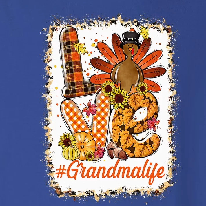 Bleached Love Turkey Grandma Life Thanksgiving Fall Autumn Toddler Long Sleeve Shirt