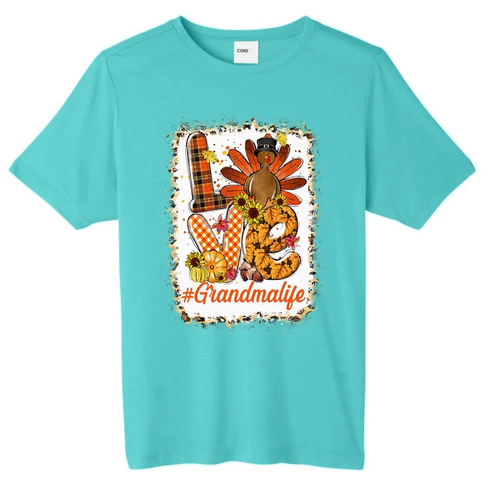 Bleached Love Turkey Grandma Life Thanksgiving Fall Autumn ChromaSoft Performance T-Shirt