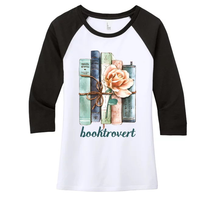 Booktroverts Librarian Teacher Book Lover Women's Tri-Blend 3/4-Sleeve Raglan Shirt