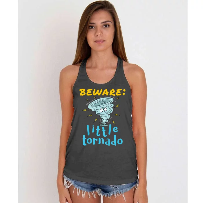 Beware Little Tornado Twister Active Women's Knotted Racerback Tank